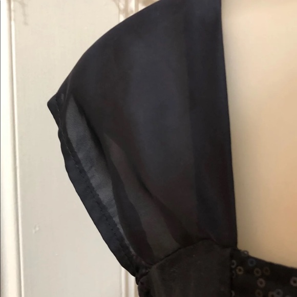Cynthia Rowley Midnight blue sequin sheer top Sz M - Picture 4 of 4
